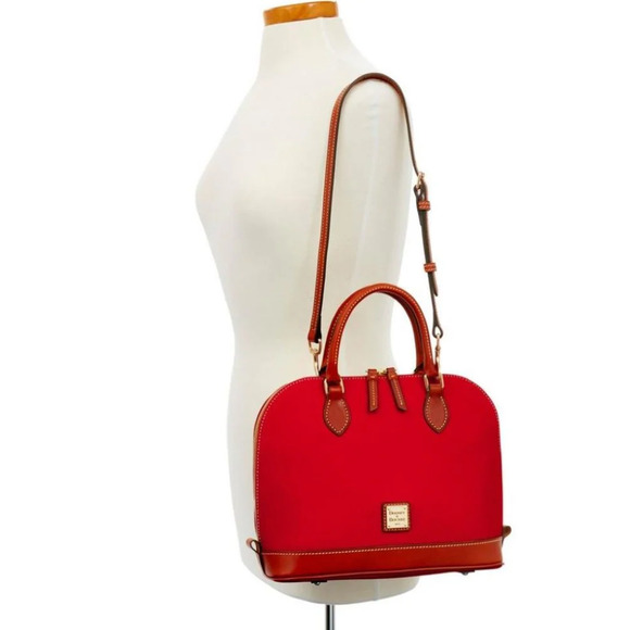 Dooney & Bourke Zip Zip Satchel R343 Red NWT Dustbag Certs Serial# M0660770 VTG - Picture 8 of 9